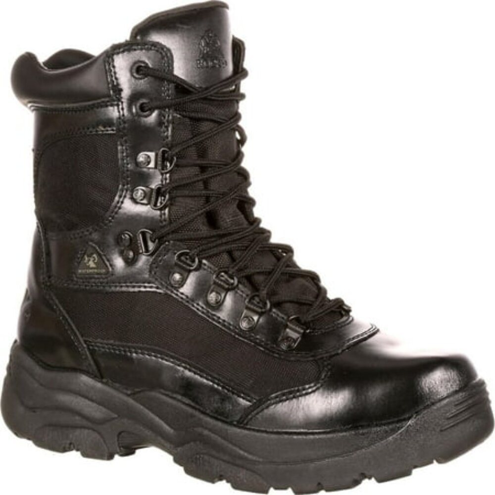 Men's Rocky 8" Fort Hood Black Leather Waterproof Boots - Style 2049 (Size 7M)